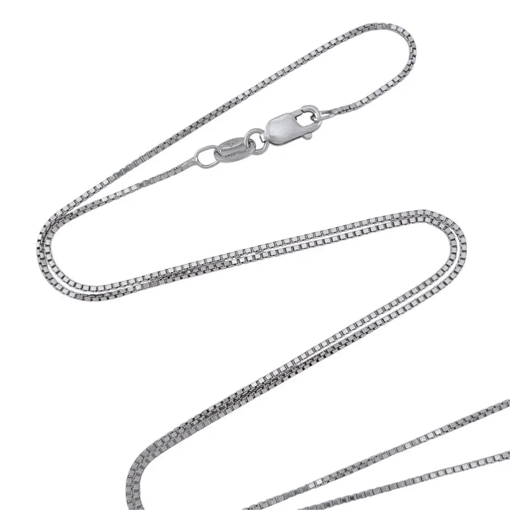 Vintage Italy Sterling Silver 925 Box Chain Necklace 18